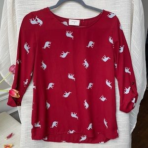 Red Elephant Blouse - Roll Tide